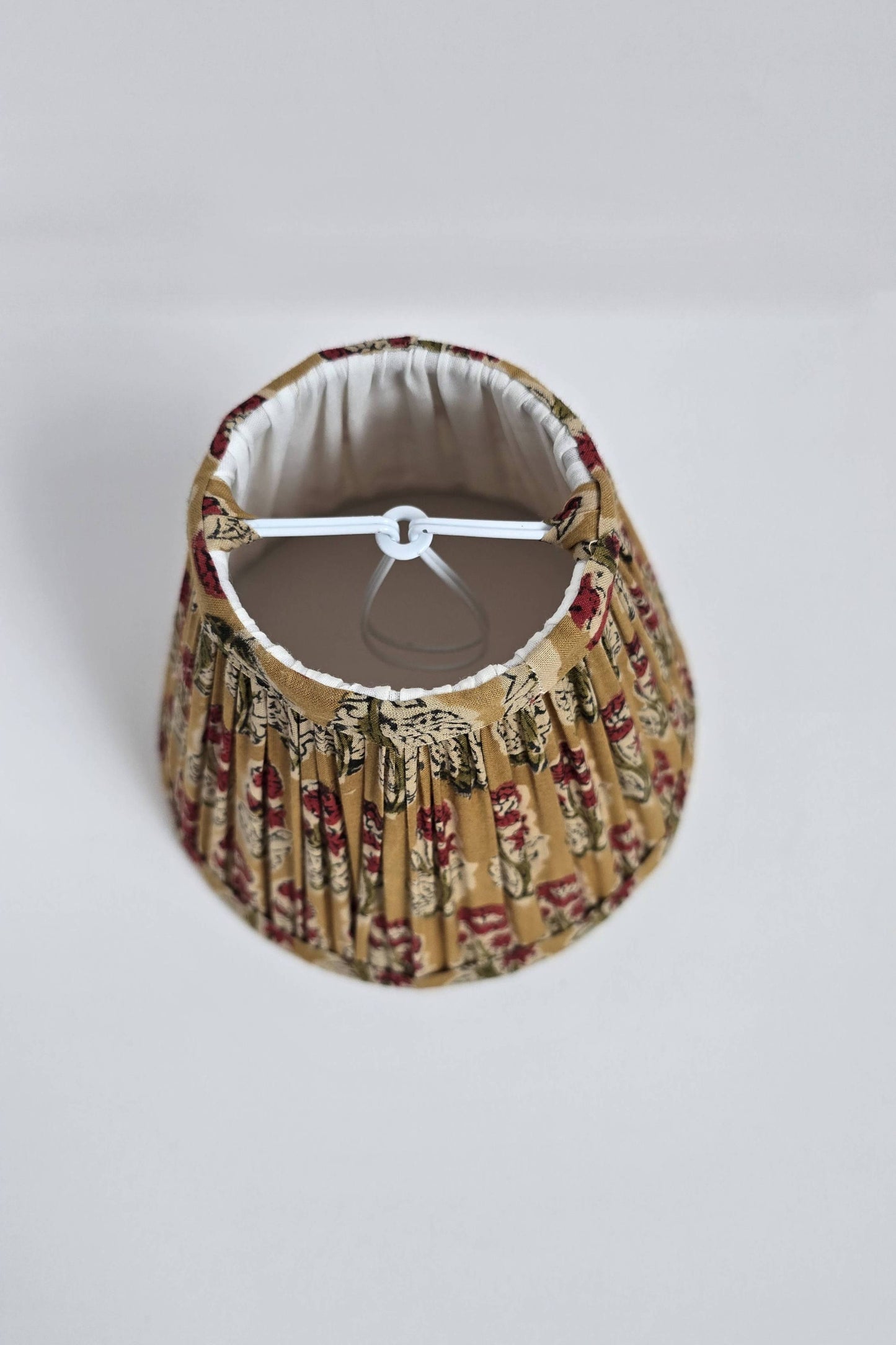 Yellow /Red Floral Blockprint Pleated Empire Lamp Shade