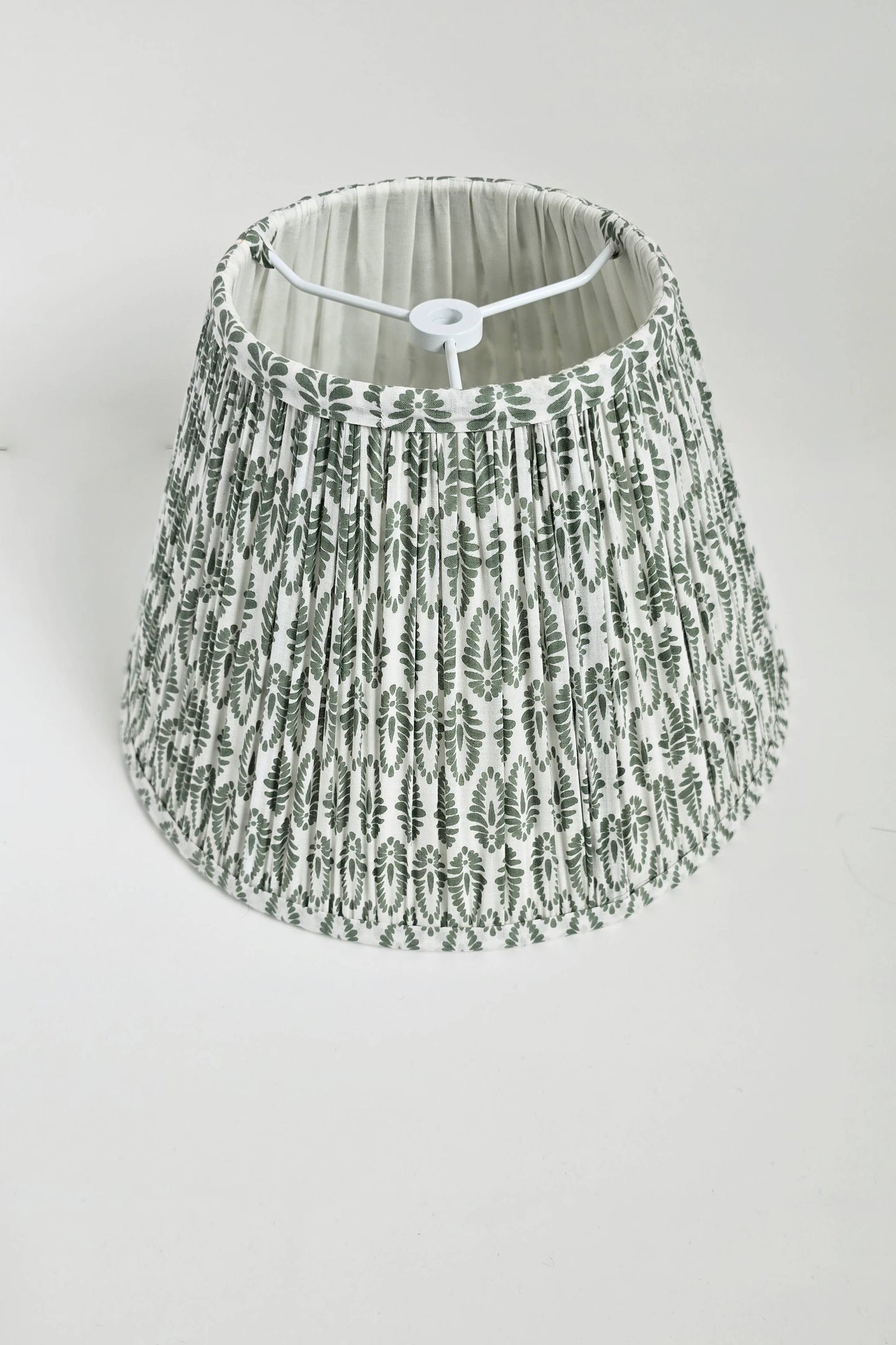 Fern Green Blockprint Pleated Empire Lamp Shade
