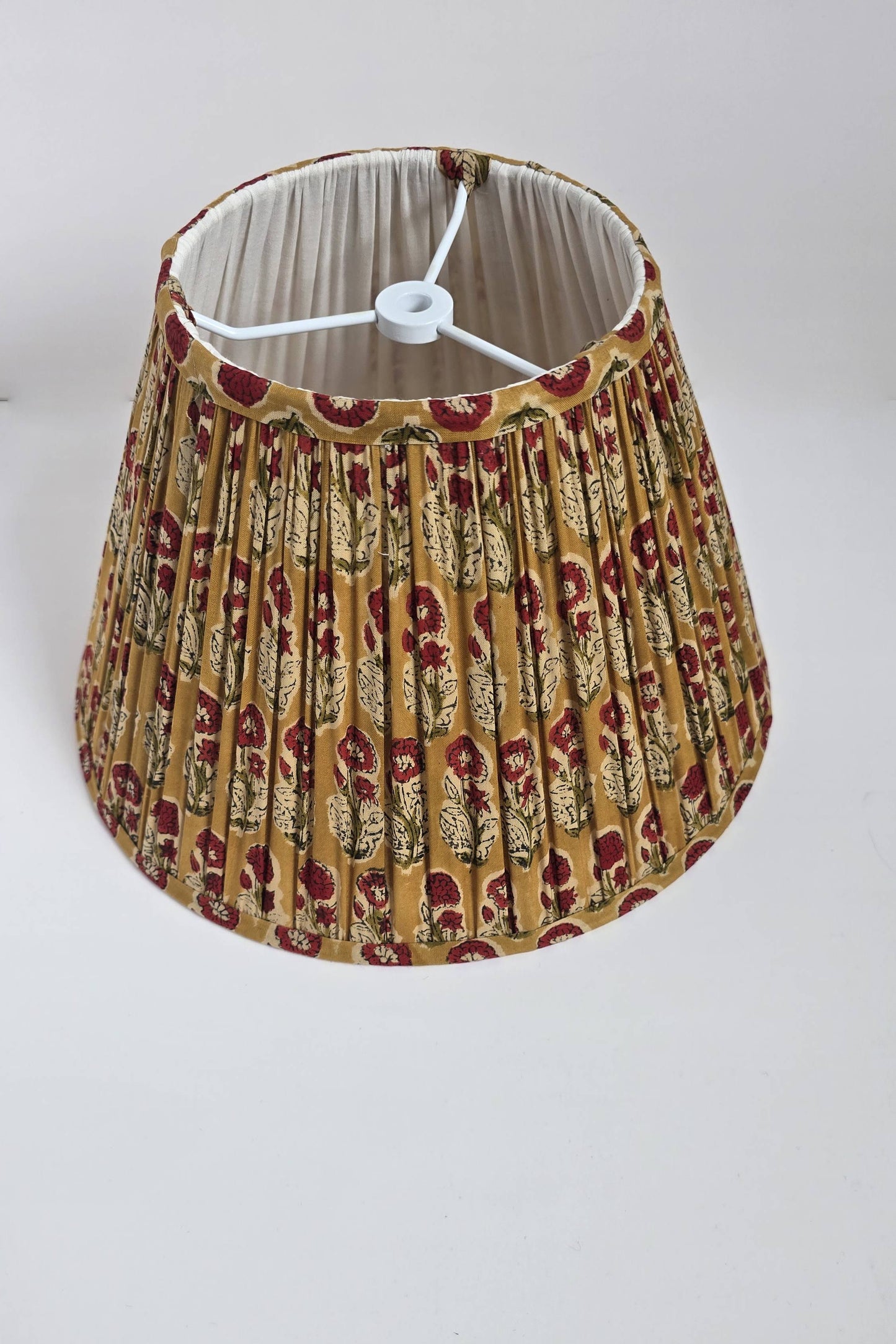 Yellow /Red Floral Blockprint Pleated Empire Lamp Shade