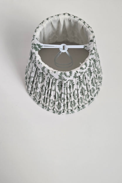 Fern Green Blockprint Pleated Empire Lamp Shade