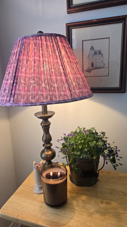 Mauve Geometric Batik Print Pleated Empire Lamp Shade