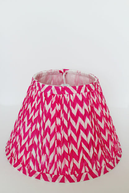 Pink Chevron Blockprint Pleated Empire Lamp Shade 12"x 8" x 6"