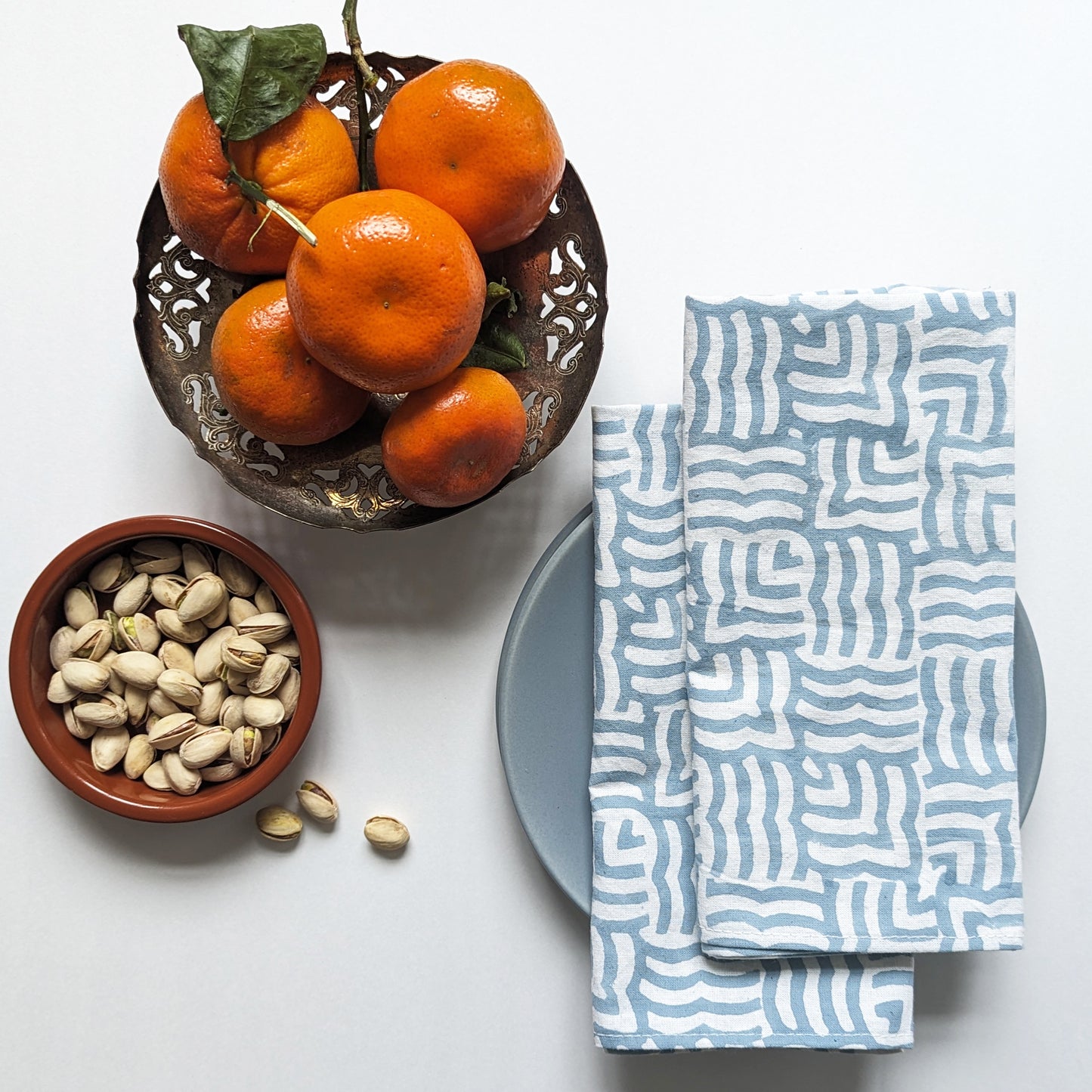 Maze Napkin | Block printed cotton table napkin