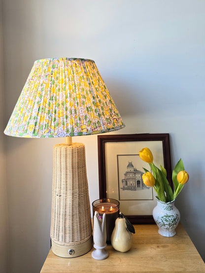 Yellow Green Geometric  Print Pleated Empire Lamp Shade